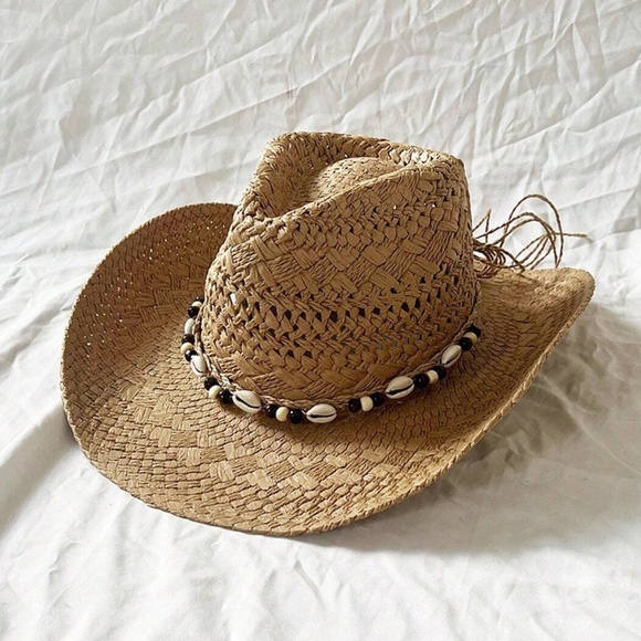 Handmade Straw Western Style Cowboy Hat - Picture 3 of 5